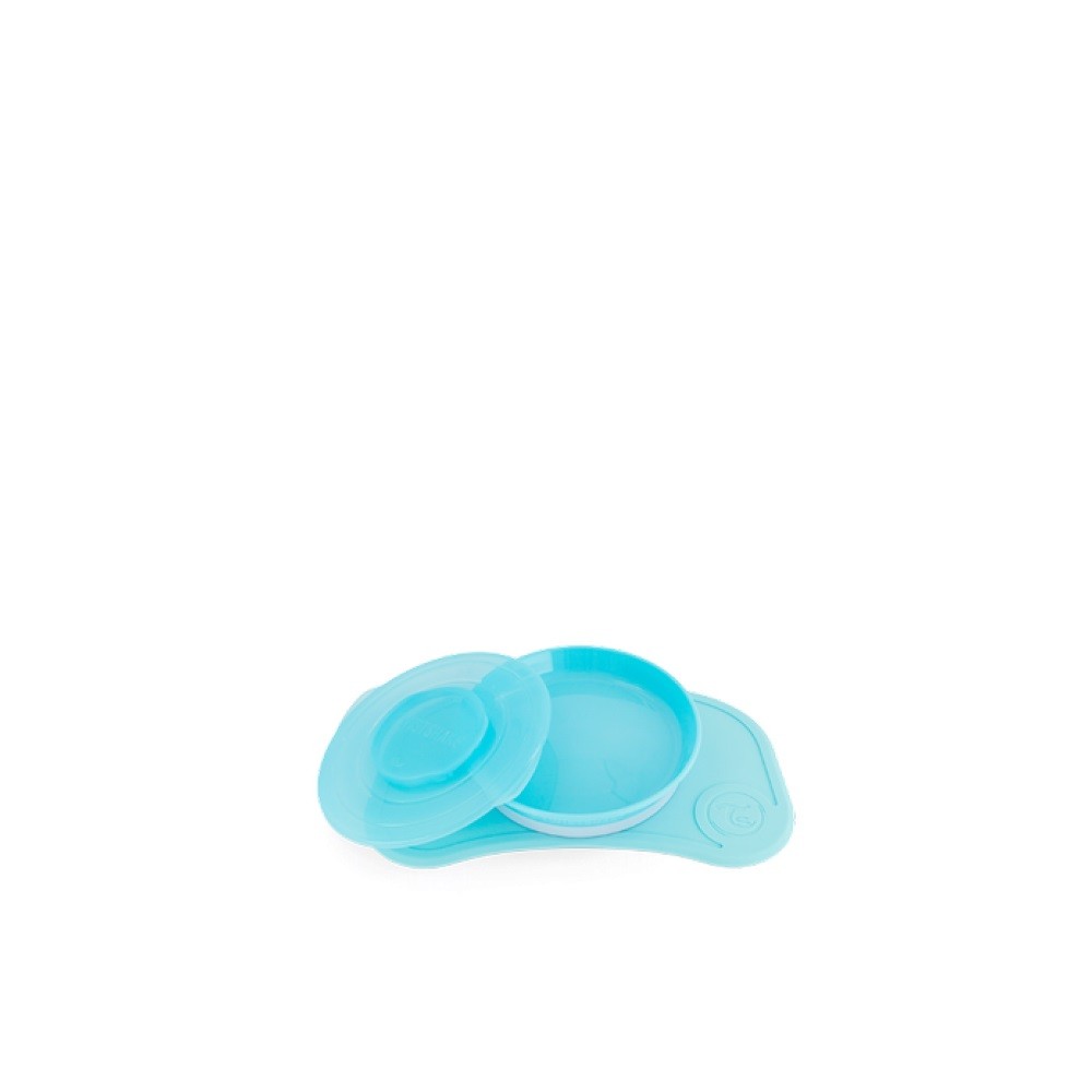 Σουπλά Click-Μat Mini + πιάτο Pastel Blue, Twistshake